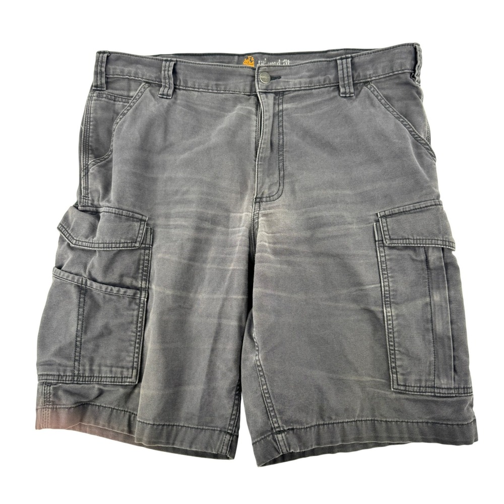 Carhartt Cargo Shorts Mens 38 Gray Relaxed Fit Stretch Canvas distressed Work